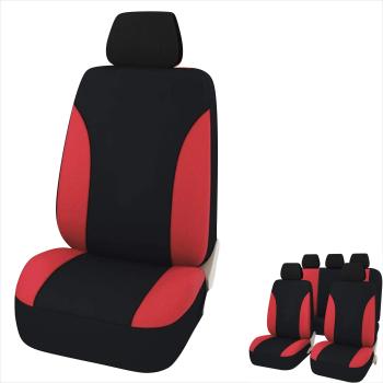 Auto Sitzbezug Set Universal Design Vorne und Hinten Schwarz mit FARBAUSWAHL